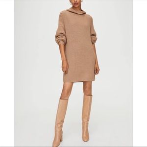 Aritzia Wilfred camel tan knit Montpellier sweater dress